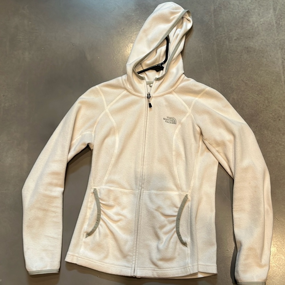 Like new white north face hoodie fleece
